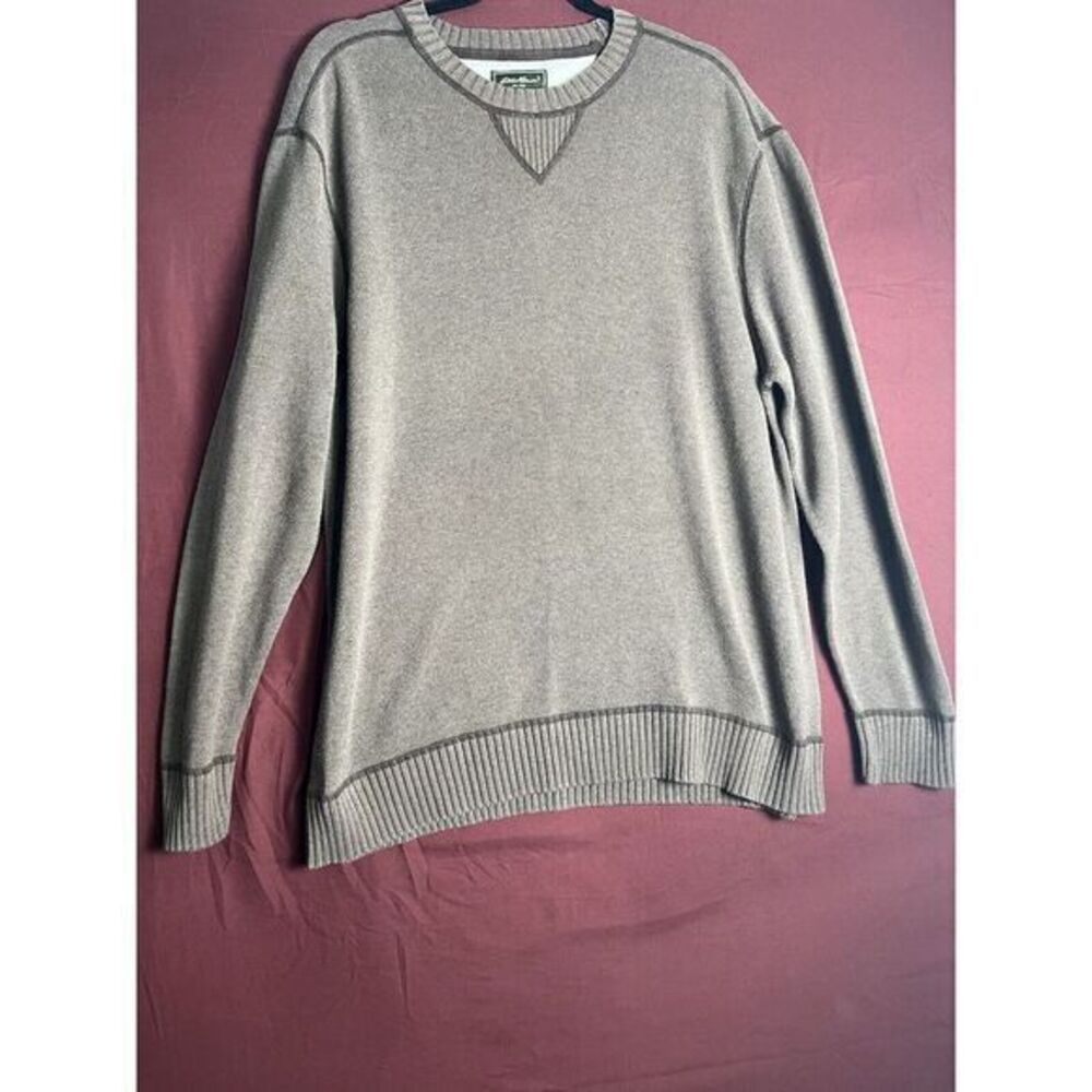 90s Eddie Bauer Mens Large Striped Color Block Cotton‎  Sweater, Vintage